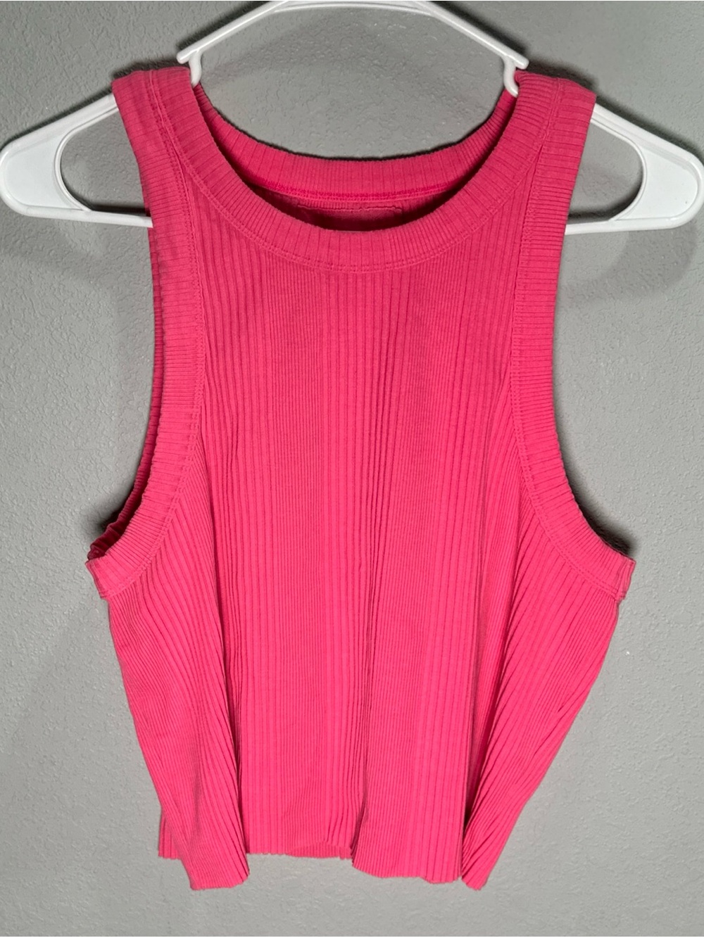 aerie Hot Pink Ribbed Tank Top
